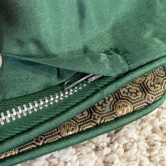 Vintage Chinese Silk Embroidered Square Cushion Cover With Floral & Geometric Pa - Picture 3 of 7